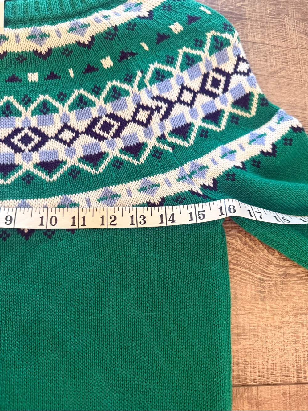 NWT J. Crew Fair Isle Cotton Green Sweater XXS - Picture 6 of 7